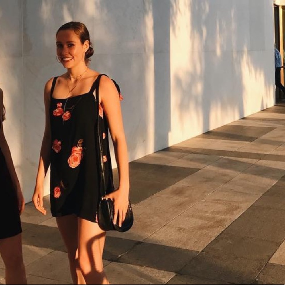 Reformation Black Floral Dress